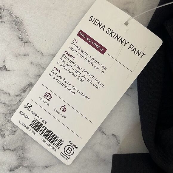 Athleta Black Siena Skinny Pant 12 NWT - Picture 6 of 7